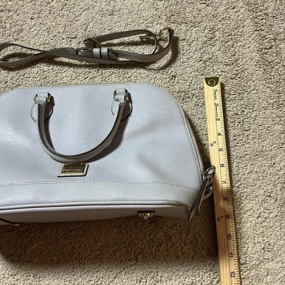 Dooney & Bourke Saffiano Leather Dome Satchel‎ Light Grey Crossbody Bag
